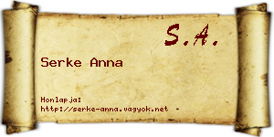Serke Anna névjegykártya
